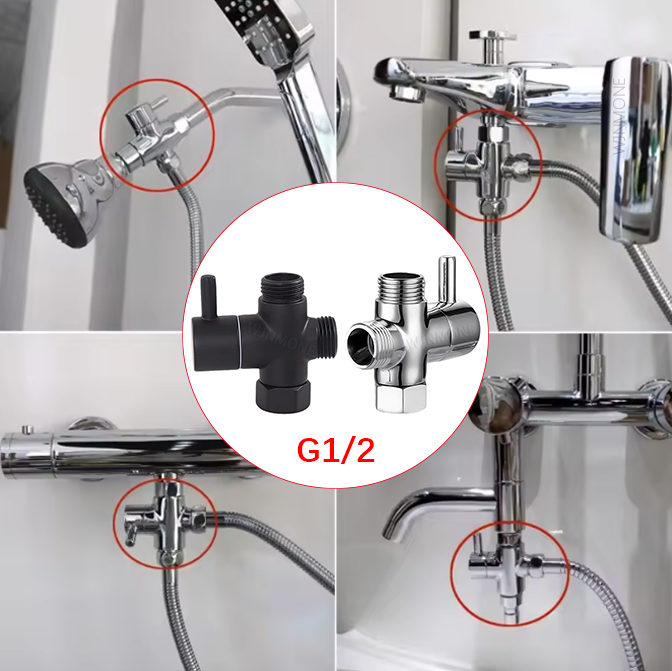 Black Silver 3 Way T-Adapter D - Shower Valve Cartridge 리뷰 및 가격